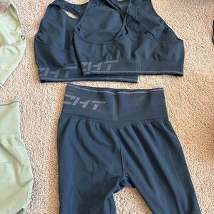 CHT Dark Gray Sports Bra and Leggings Set